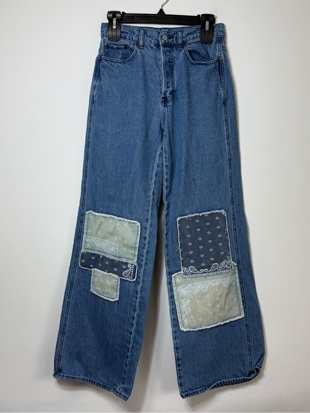 PacSun Bandana Patchwork Baggy Jeans High Rise Size 26